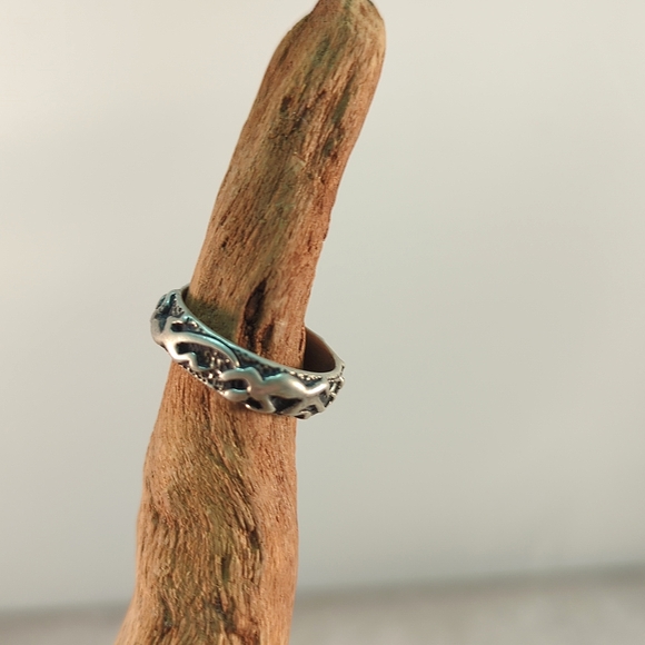 Vintage Native American Lizard Sterling Silver Band Ring Size 7.5 Stamped - Picture 2 of 6
